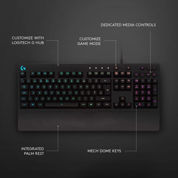Teclado Gaming USB Prodigy Lightsync Logitech G213 RGB / Inglés - Image 3